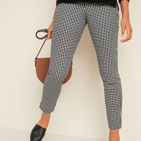 Excellent Condition High Waisted Never Fade Pixie Ankle Gingham Pants | Black Wh - Picture 1 of 11